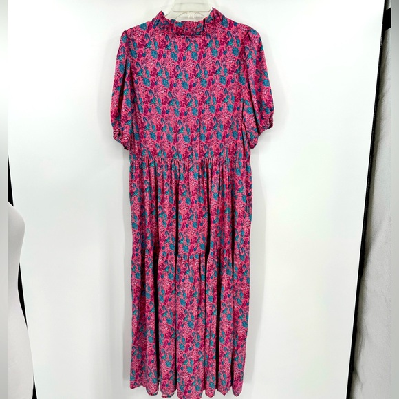 Simply Southern Tiered Ruffle Seahorse Maxi Dress-NWT-Size Large - Picture 2 of 6
